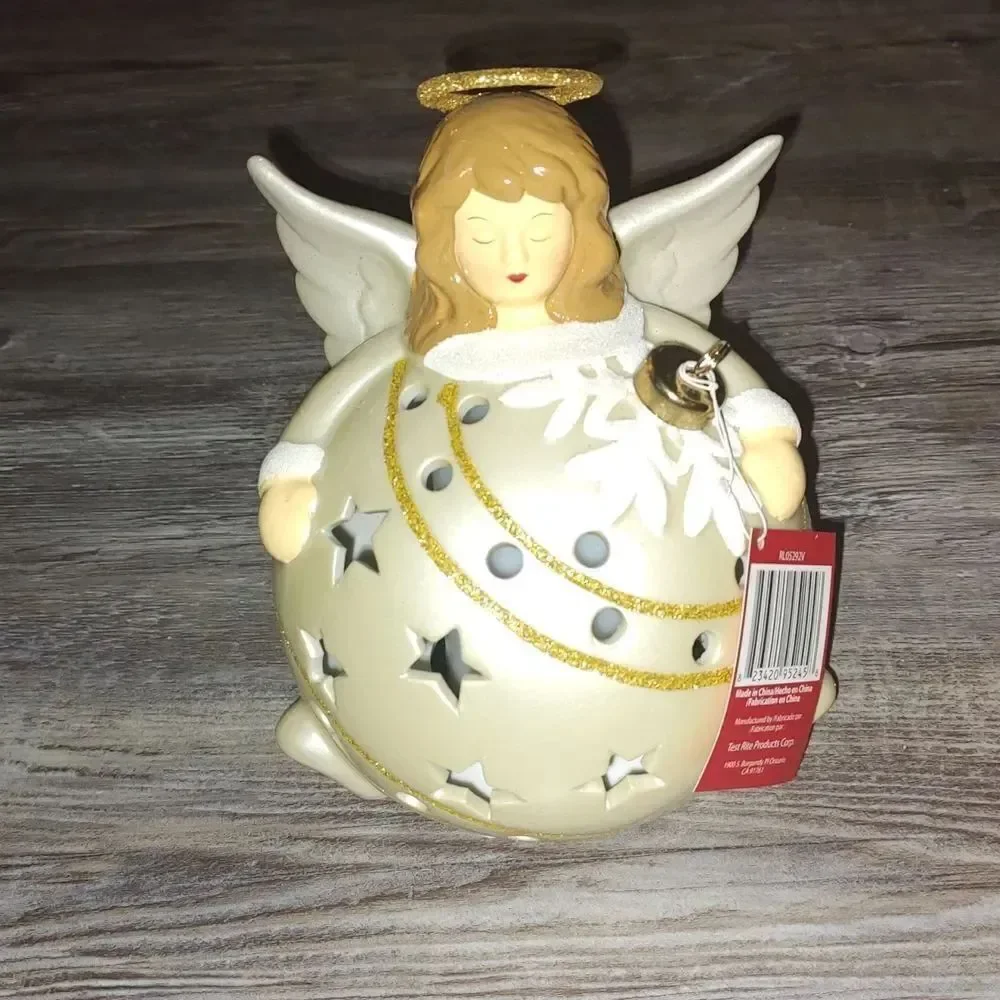 Home Reflections Light Up & Color Change Angel Christmas Ball Ceramic Decor